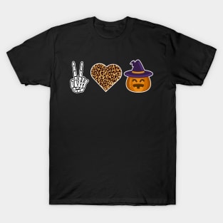 Peace Love Halloween Pumpkin Gift T-Shirt